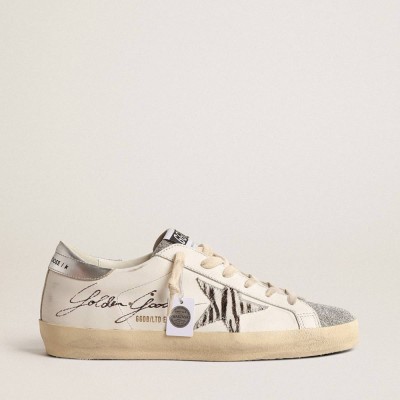 Golden Goose Super-Star LTD Sneakers With Silver Swarovski Crystal Tongue