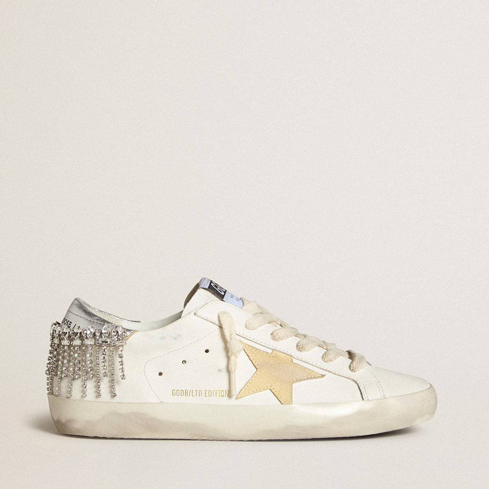 Golden Goose Super-Star LTD Sneakers With Suede Star And Leather Heel Tab With Crystals