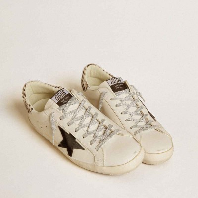 Golden Goose Super-Star LTD Sneakers With Suede Star And Pony Skin Heel Tab