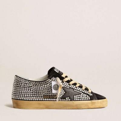 Golden Goose Super-Star LTD Sneakers With Swarovski Crystals And Black Leather Star