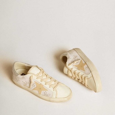 Golden Goose Super-Star LTD Sneakers With Swarovski Crystals And Smoke Gray Leather Star