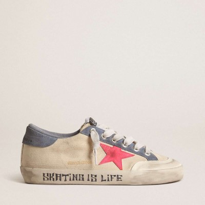 Golden Goose Super-Star Sneakers Penstar LTD Sneakers In Canvas With Lobster-colored Suede Star