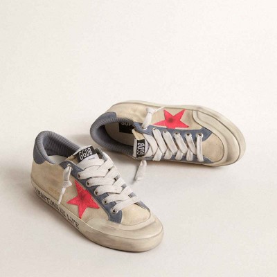 Golden Goose Super-Star Sneakers Penstar LTD Sneakers In Canvas With Lobster-colored Suede Star