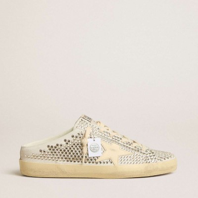 Golden Goose Super-Star Sneakers Sabots LTD In Swarovski Crystals With White Leather Star
