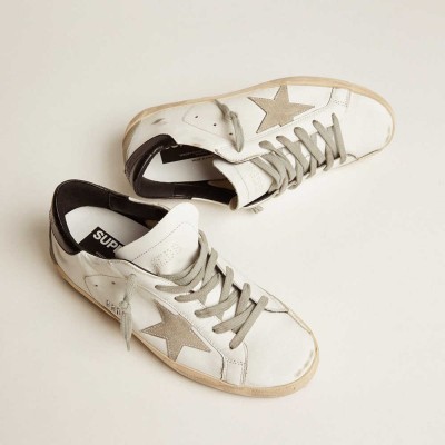 Golden Goose Super-Star Sneakers With Black Heel Tab And Metal Stud Lettering