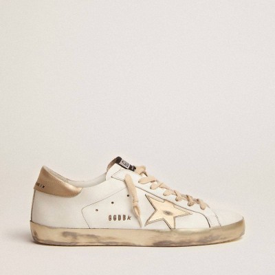 Golden Goose Super-Star Sneakers With Gold Sparkle Foxing And Lettering