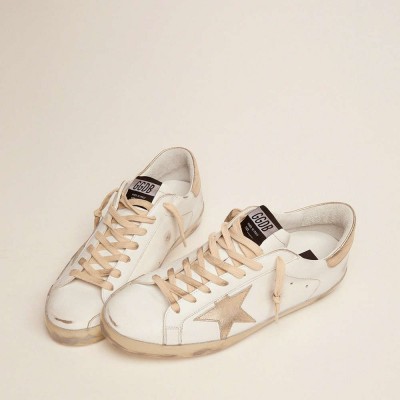 Golden Goose Super-Star Sneakers With Gold Sparkle Foxing And Lettering