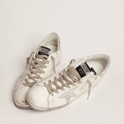 Golden Goose Super-Star Sneakers With Laminated Star And Heel Tab