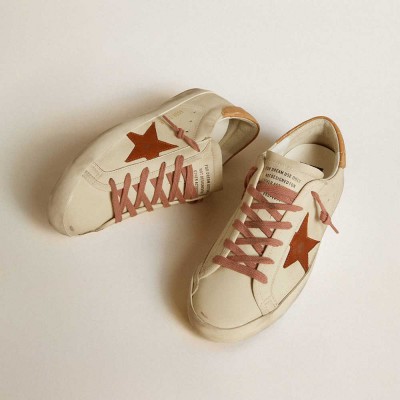 Golden Goose Super-Star Sneakers With Leather Star And Crocodile-print Leather Heel Tab