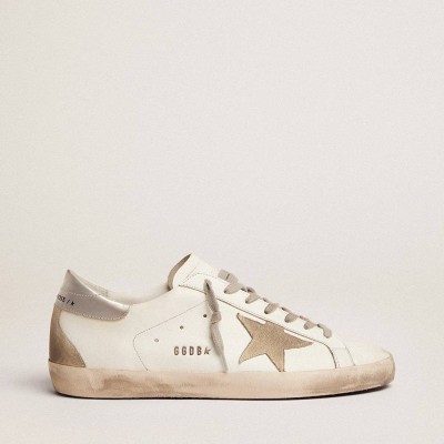 Golden Goose Super-Star Sneakers With Silver Heel Tab And Lettering