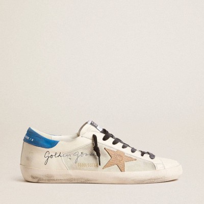 Golden Goose Super-Star Sneakers With Suede Inserts And Lizard-print Leather Star