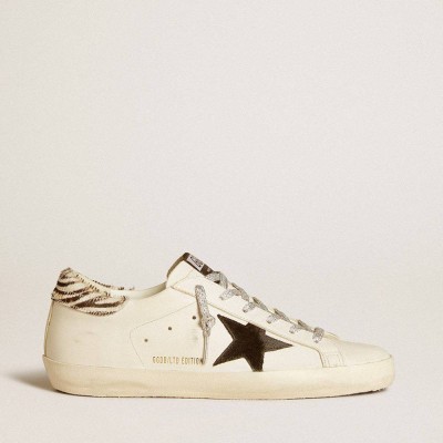 Golden Goose Super-Star Sneakers With Suede Star And In Pony Skin Heel Tab