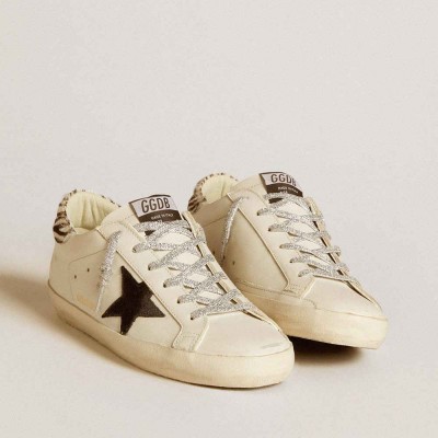 Golden Goose Super-Star Sneakers With Suede Star And In Pony Skin Heel Tab