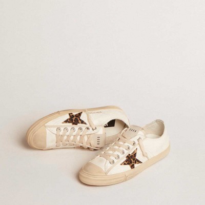 Golden Goose V-Star LTD Sneakers In Nappa With Pony Skin Star And Silver Heel Tab