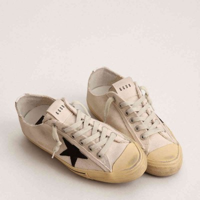 Golden Goose V-Star LTD Sneakers With Black Suede Star And Embroidered Lettering