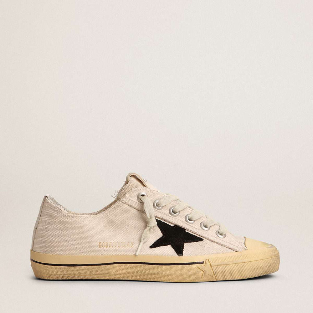 Golden Goose V-Star LTD Sneakers With Black Suede Star And Embroidered Lettering