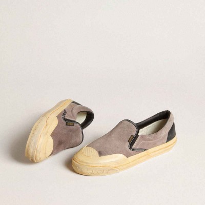 Golden Goose VCE Penstar Sneakers In Dove-gray Suede With Black Leather Heel Tab