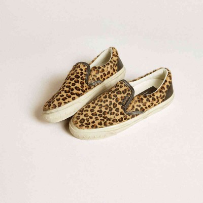 Golden Goose VCE Penstar Sneakers In Leopard-print Pony Skin With Black Leather Heel Tab