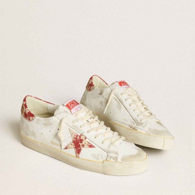 Golden Goose White Super-Star Sneakers LAB With Rust-effect Star And Heel Tab